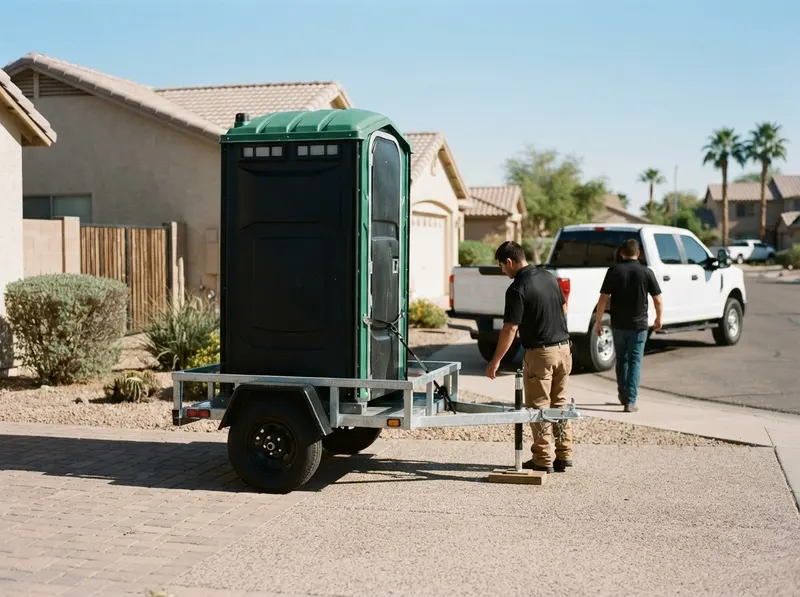 Trailer-Mounted Mobile Portable Toilet Rental in Chandler, AZ